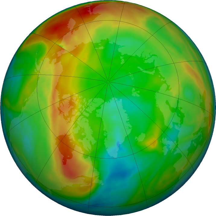 Arctic ozone map for 30 January 2022